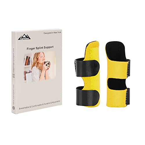 supregear Fingerschiene, 2er-Pack Verstellbare Wiederverwendbare Trigger Fingerschiene Fingerstütze mit Abnehmbarer Aluminiumstange für Zeige/Mittel/Ring/kleinen Finger, Gelb supregear Fingerschiene, 2er-Pack Verstellbare Wiederverwendbare Trigger Fingerschiene Fingerstütze mit Abnehmbarer Aluminiumstange für Zeige/Mittel/Ring/kleinen Finger, Gelb von supregear