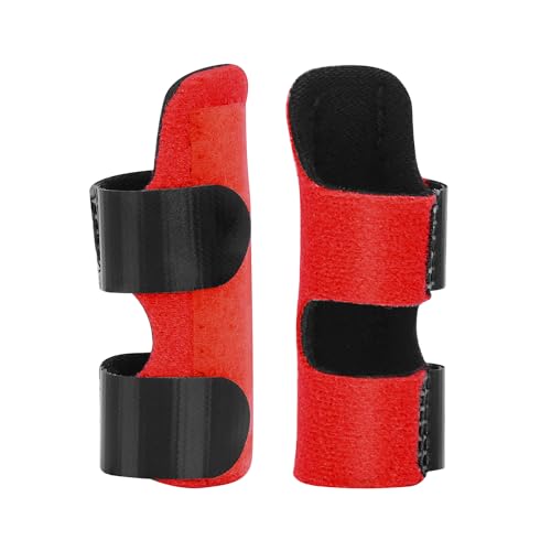 supregear Fingerschiene, 2er-Pack Verstellbare Wiederverwendbare Trigger Fingerschiene Fingerstütze mit Abnehmbarer Aluminiumstange für Zeige/Mittel/Ring/kleinen Finger (Rot) von supregear