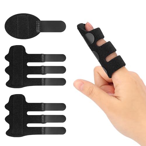 supregear Fingerschiene - 3 Stück Verstellbare Fingerstütze, Fingerglätter für alle Finger für Gebrochene, Verstauchte, Sehnenentzündung, Geschwollene Finger, Triggernder Fingerstabilisator supregear Fingerschiene - 3 Stück Verstellbare Fingerstütze, Fingerglätter für alle Finger für Gebrochene, Verstauchte, Sehnenentzündung, Geschwollene Finger, Triggernder Fingerstabilisator von supregear