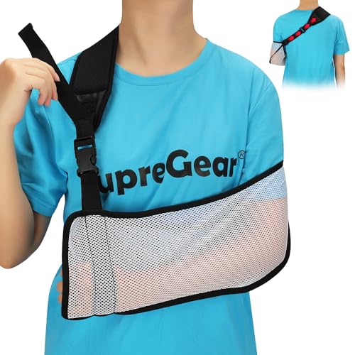 supregear Gittergewebe Armschlinge, Medizinische Schulterbandage Verstellbare Leichte Rotatorenmanschetten-Unterstützung für Verletzten Arm Ellenbogen Handgelenk Hand, Passend für Linke/Rechte Arm von supregear