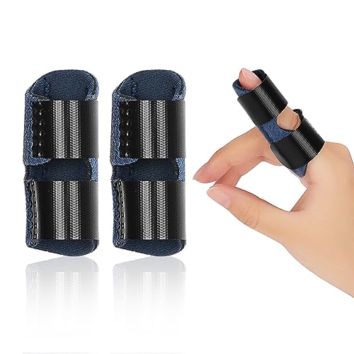 supregear Kinder Fingerbandage, 2er Pack Verstellbare Fingergeradehalterung Fingerstütze Kleine Fingerbandage für Erwachsene, Blau von supregear