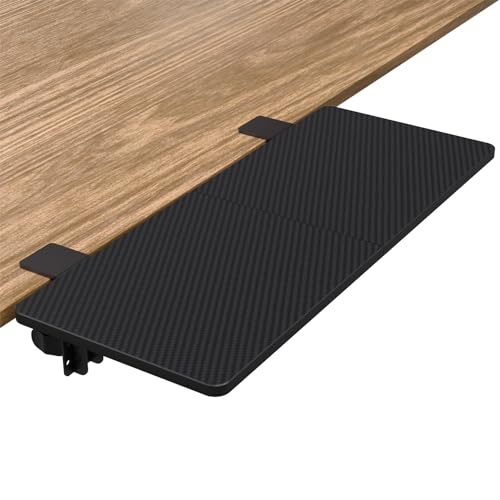 suptek Clamp-on 240 x 600mm Desk Extender, Handgelenkstütze, klappbare Tastaturablage Plattform, geeignet für Büro-Schreibtische, Carbon Fiber, DSF3L von suptek