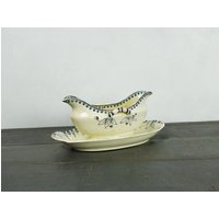 Französisch Antike Sauce Boot, Untertasse, "Alger" Modell, Sarreguemines von surdesailes