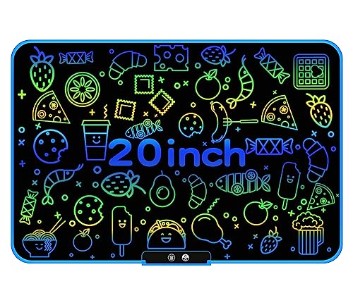 surekuo Malen Tablet Kinder, 20 Zoll Wiederaufladbare Batterie Farbbildschirm Doodle Board, Löschbar Büro Handschrift Tablet (Blau) von surekuo