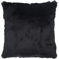 Echtes Kaninchenfell Kissen - Super Weiches Plüschkissen Dekoratives Dekokissen Für Bett Oder Couch Fuzzy Bettwäsche Rustikaler Stil Schwarz von surellaccessories