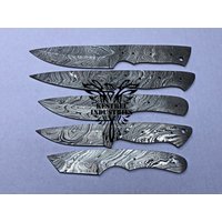 Lot Von 5 Damaskus Stahl Blank Klingen Messer Für Messerzubehör | Bb-407 von suresharpbladesshop