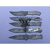 Lot Von 5 Damaskus Stahl Blank Klingen Messer Für Messerzubehör | Bb-411 von suresharpbladesshop