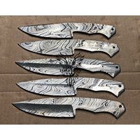 Lot Von 5 Damaskus Stahl Blank Klingen Messer Für Messerzubehör | Bb-436 von suresharpbladesshop