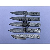Menge Von 5 Damaskus Stahl Blank Klingen Messer Für Messerzubehör | Bb-412 von suresharpbladesshop