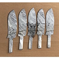 Set 5 Damast-stahl-Rohlinge Für Messerherstellungszubehör | Bb-425 von suresharpbladesshop