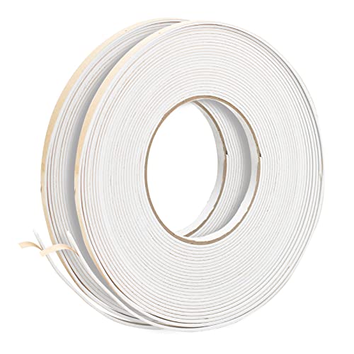 20m Dichtungsband Selbstklebend 6mm(B) x 1,5mm(D) für Fenster und Türen - Dichtband Fensterabdichtung aus Moosgummi - Schalldichter Wasserdicht Staubdicht (Weiß, 6 x 1,5 mm) von suruikei