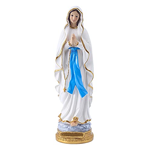 22cm Jungfrau Maria Statue, Religiöses Geschenk Gesegnete Mutter Jungfrau Maria Statue, Harz Katholische Jungfrau Maria Statue für Religiöse Heimdekoration Innengebrauch von QIANLING