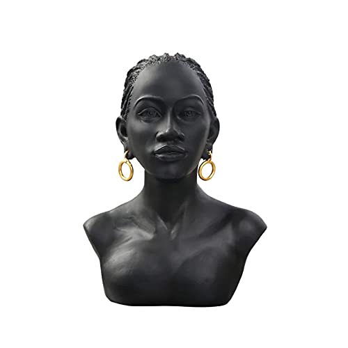 QIANLING Schwarze Afrikanische Frauenbüste Statuen, Modernes Dekor, Afroamerikanische Büste, Harz, Afroamerikanische Figuren, Afrikanische Kunstbüste, Geeignet Für Wohnzimmerdekoration von QIANLING