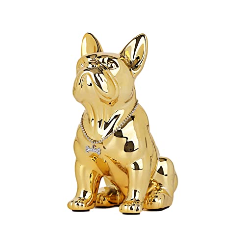 suruim Englische Bulldogge aus Kunstharz, Statue, französische, Skulptur, Wohnkultur, Sammelfiguren, Kunst, Hundestatue, Harzhandwerk, Wohnzimmer, Schreibtisch-Dekoration (Gelb,L) von suruim