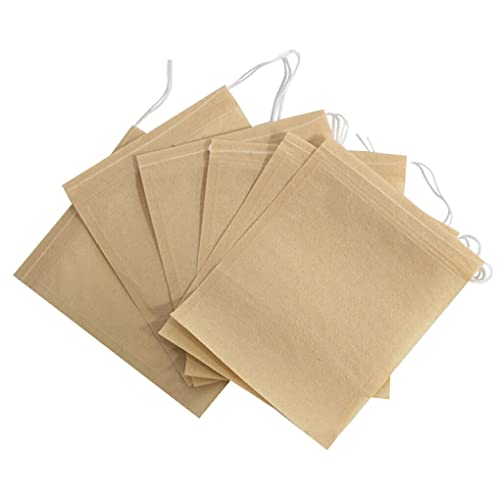 susiodeu 100 Stück Teebeutel Kordelzug Filter Organizer Beutel Trinkflaschen Sieb Teebeutel Steeper Halter Sachets Getränke, 5 * 7cm von susiodeu