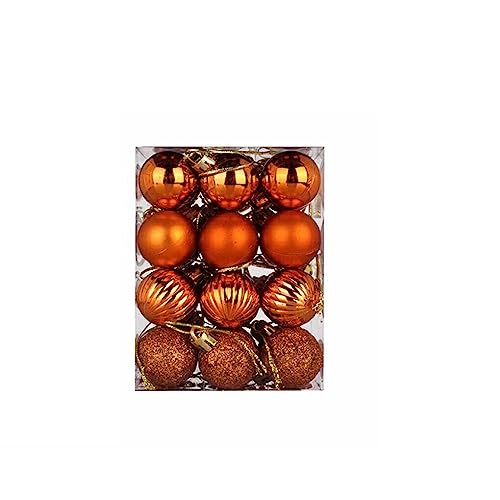 susiodeu 24 STÜCKE Weihnachtskugel Runde Glänzende Weihnachtskugeln Elegante Festliche Ornamente Kranz Baum Neujahr Zubehör Zuhause Innen, Bronze von susiodeu