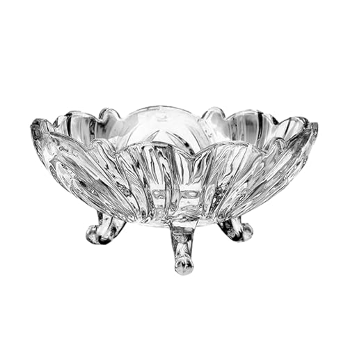 susiodeu Vielseitige und leicht zu reinigende Kristallglas Obstschale für Moderne Häuser, kreativer Haushalts Couchtisch, Süßigkeitentopf, Transparente Farbe von susiodeu