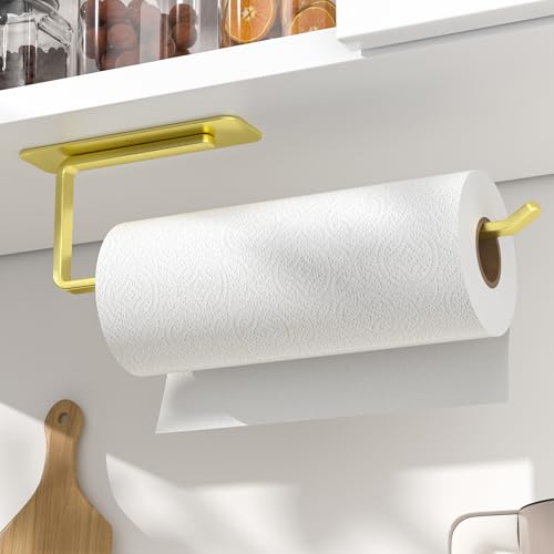 KüChenrollenhalter Ohne Bohren Küchenrollen Halter - Gold Selbstklebend Praktisch Rollenhalter Unter Schrank FüR KüChe Aufbewahrung & Organisation KüChenrollenhalter Wand von susswiff