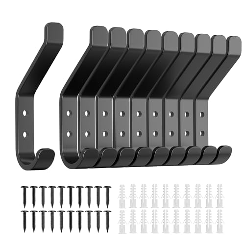 susswiff 10-Stück Garderobenhaken, Kleiderhaken zum Schrauben, Haken für Akustikpaneele, Schlafzimmer, Wohnzimmer, Badezimmer, Wandhaken für Garderobe, Jacken, Hut, Metall, Schwarz 10CM susswiff 10-Stück Garderobenhaken, Kleiderhaken zum Schrauben, Haken für Akustikpaneele, Schlafzimmer, Wohnzimmer, Badezimmer, Wandhaken für Garderobe, Jacken, Hut, Metall, Schwarz 10CM von susswiff