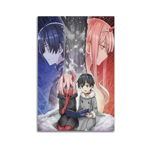 suumyo Animation Darling In The Franxx Hiro und Zero Two Poster, Raumdekoration, ästhetisches Poster, künstlerisches Poster für Schlafzimmer, Wohnzimmer, Wände, 50 x 75 cm, ungerahmt von suumyo