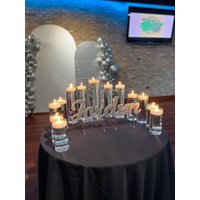 Kandelaber Kerzenbeleuchtungszeremonie, Bar/Bat Mitzvah Herzstück Namensdekoration, Benutzerdefiniertes Namensschild, Holzschild Für Kinderzimmer von svetulka