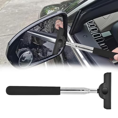 svpfuo Fensterabzieher Auto 8 cm, Auto Rückspiegel Wischer, Auto Scheibenabzieher, Er kann bis zu 98 cm verlängert Werden und eignet Sich als Wischer für Autospiegel, Fenster und Badezimmerglas von svpfuo