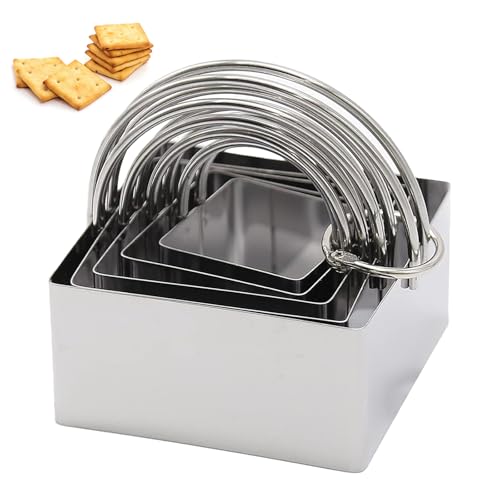 svpfuo Quadratische Ausstechformen, Edelstahl Ausstechformen, Keksausstecher Set, es Eignet Sich zur Herstellung von Kuchen, Teigtaschen, Pfannkuchen, Sandwiches, Keksen und Anderen Lebensmitteln von svpfuo