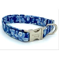 Blaues Weihnachtsstern Hundehalsband von swankypet