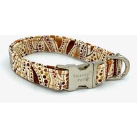 Java Jive - Schoko Gestreiftes Retro Hundehalsband Von Swanky Pet von swankypet