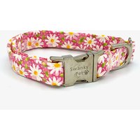 Pink Daisy Print Hundehalsband Von Swanky Pet von swankypet