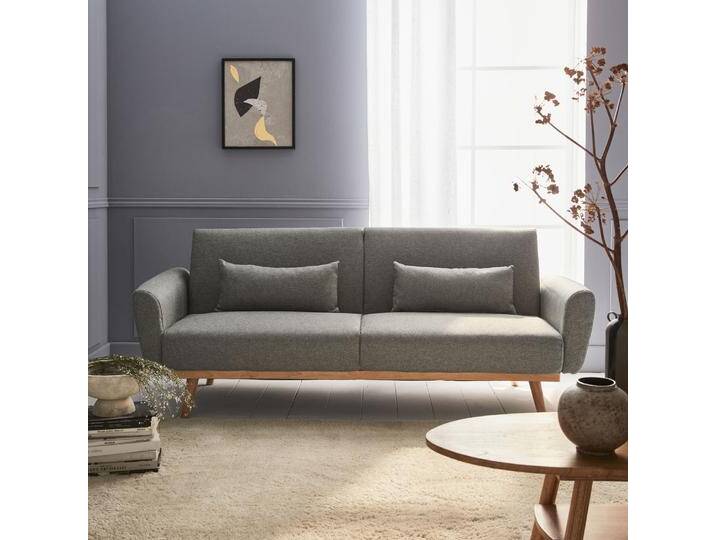 2-3-Sitzer Schlafsofa mit Stoffbezug Hellgrau - sweeek 2-3-Sitzer Schlafsofa mit Stoffbezug Hellgrau - sweeek von sweeek