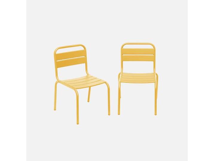 2er-Set Kinderstühle aus gelbem Metall - Kristoff von sweeek