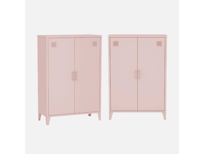2er-Set Kommoden/Schränke aus Metall 2 Türen rosa B 75 x T 33 x H 110 cm - Soho 2er-Set Kommoden/Schränke aus Metall 2 Türen rosa B 75 x T 33 x H 110 cm - Soho von sweeek