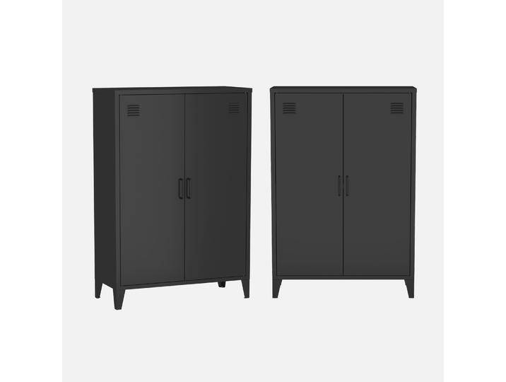 2er-Set Kommoden/Schränke aus Metall 2 Türen schwarz B 75 x T 33 x H 110 cm - Soho 2er-Set Kommoden/Schränke aus Metall 2 Türen schwarz B 75 x T 33 x H 110 cm - Soho von sweeek