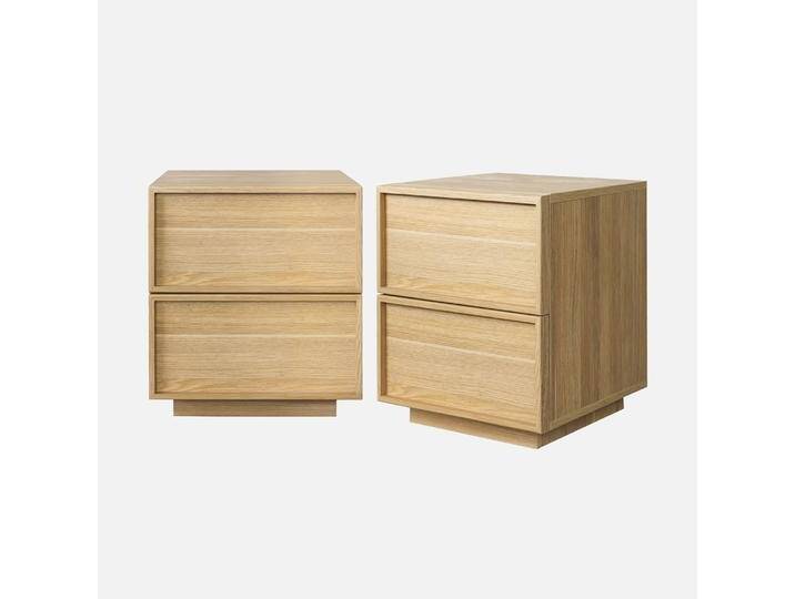 2er-Set Nachttische mit Holzlook und 2 Schubladen Natur - sweeek 2er-Set Nachttische mit Holzlook und 2 Schubladen Natur - sweeek von sweeek