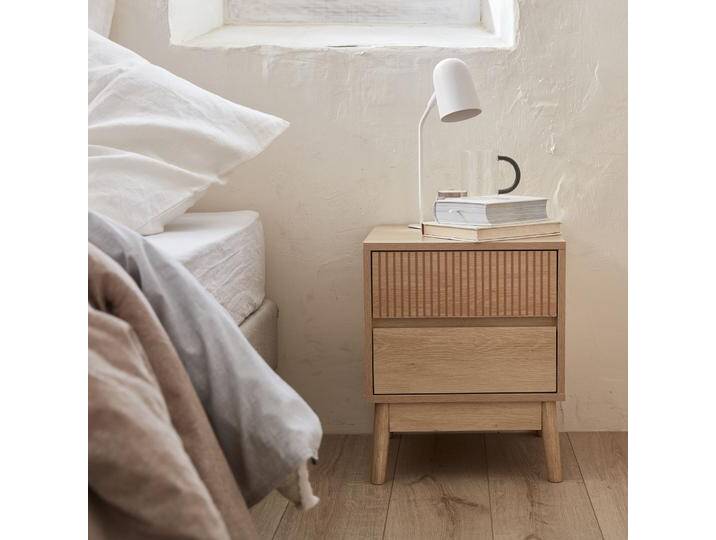 2er Set Nachttische mit zwei Schubladen Holzfarben - sweeek von sweeek