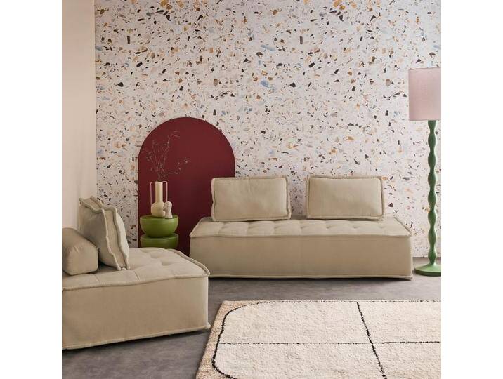2er-Set Sessel für modulares Sofa, 3 Sitzplätze Beige - sweeek von sweeek