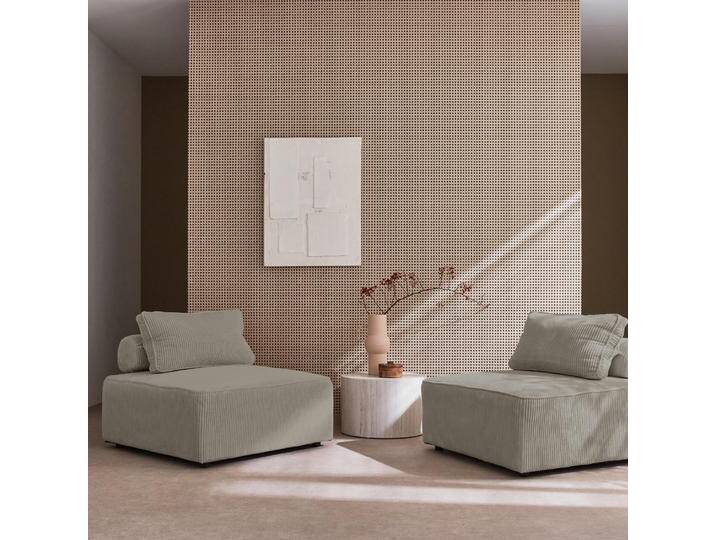 2er-Set Sofa-Modul-Sessel mit Cordbezug Hellgrau - sweeek von sweeek