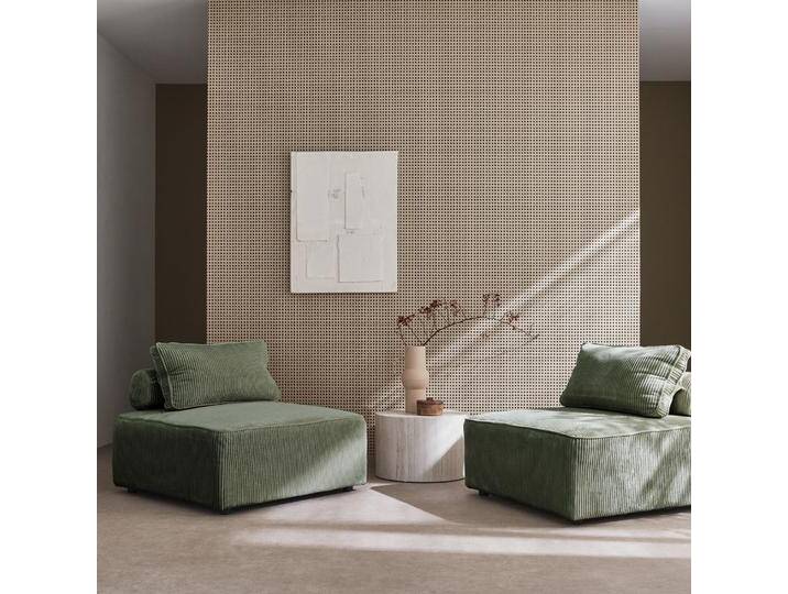 2er-Set Sofa-Modul-Sessel mit Cordbezug Grün - sweeek von sweeek