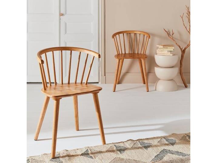 2er-Set Sprossenstühle aus Holz und Sperrholz Natur - sweeek von sweeek