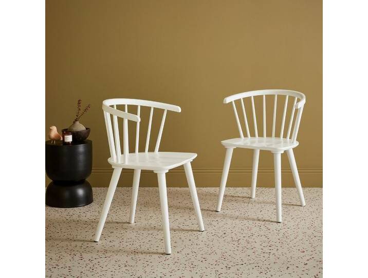 2er-Set Sprossenstühle aus Holz und Sperrholz Weiß - sweeek 2er-Set Sprossenstühle aus Holz und Sperrholz Weiß - sweeek von sweeek