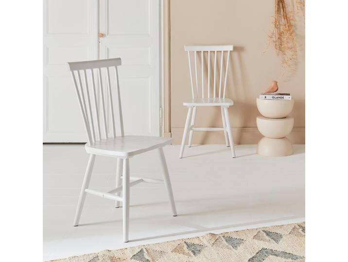 2er-Set Stühle aus Hevea-Holz Weiß - sweeek 2er-Set Stühle aus Hevea-Holz Weiß - sweeek von sweeek