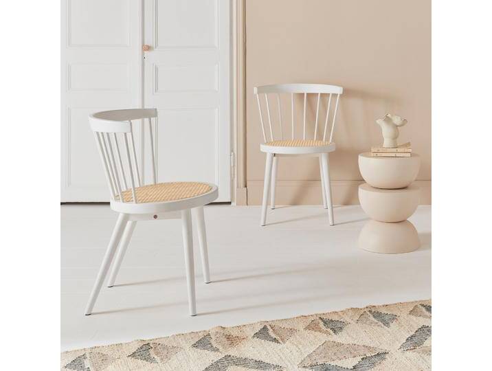 2er-Set Stühle aus Holz und Rohrgeflecht Weiß - sweeek 2er-Set Stühle aus Holz und Rohrgeflecht Weiß - sweeek von sweeek
