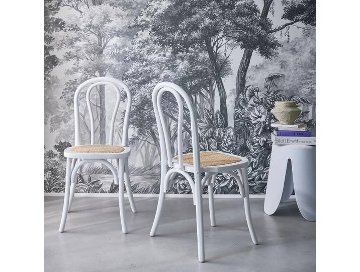 2er-Set Vintage-Stühle aus Holz und Rattan-Geflecht Weiß - sweeek 2er-Set Vintage-Stühle aus Holz und Rattan-Geflecht Weiß - sweeek von sweeek