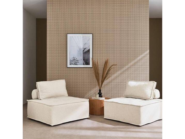 2er Set modulierbare Sessel ohne Armlehne, kapitoniert Creme - sweeek 2er Set modulierbare Sessel ohne Armlehne, kapitoniert Creme - sweeek von sweeek