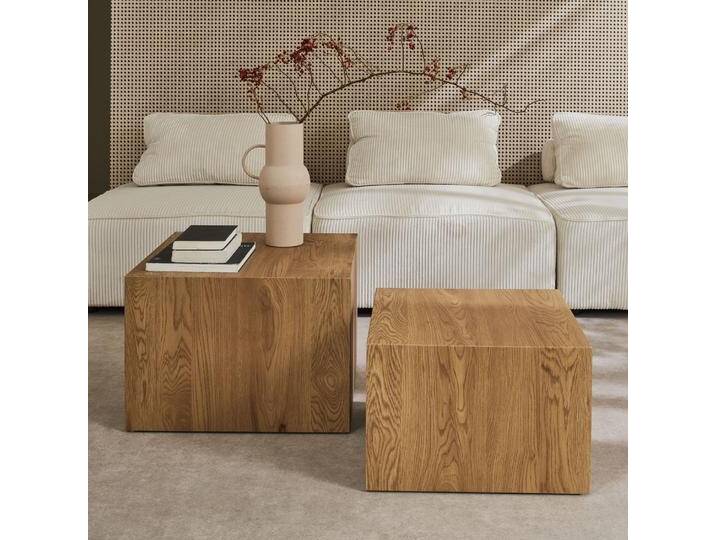 2er-Set quadratische Couchtische mit Holzoptik Natur - sweeek 2er-Set quadratische Couchtische mit Holzoptik Natur - sweeek von sweeek