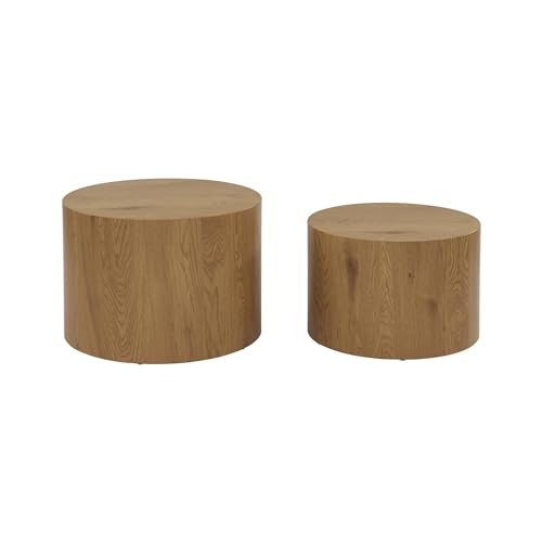 2er-Set runde Couchtische mit Eichenholz-Look - Sylva 2er-Set runde Couchtische mit Eichenholz-Look - Sylva von sweeek