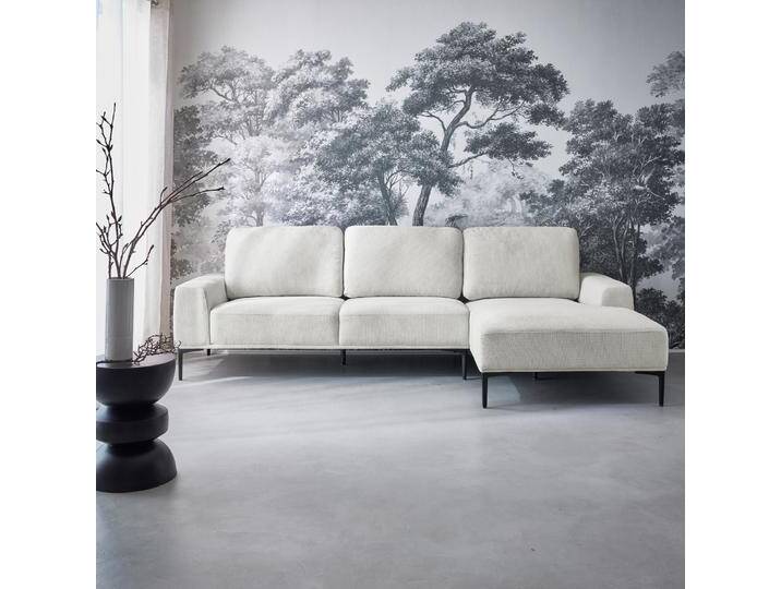 3-Sitzer-Sofa mit Stoffbezug - Recamiere rechts Creme - sweeek 3-Sitzer-Sofa mit Stoffbezug - Recamiere rechts Creme - sweeek von sweeek