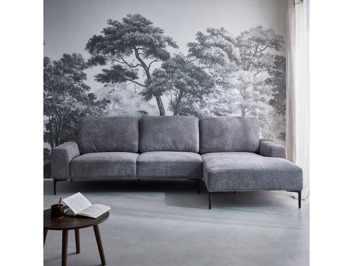 3-Sitzer-Sofa mit Stoffbezug - Recamiere rechts Dunkelgrau - sweeek von sweeek