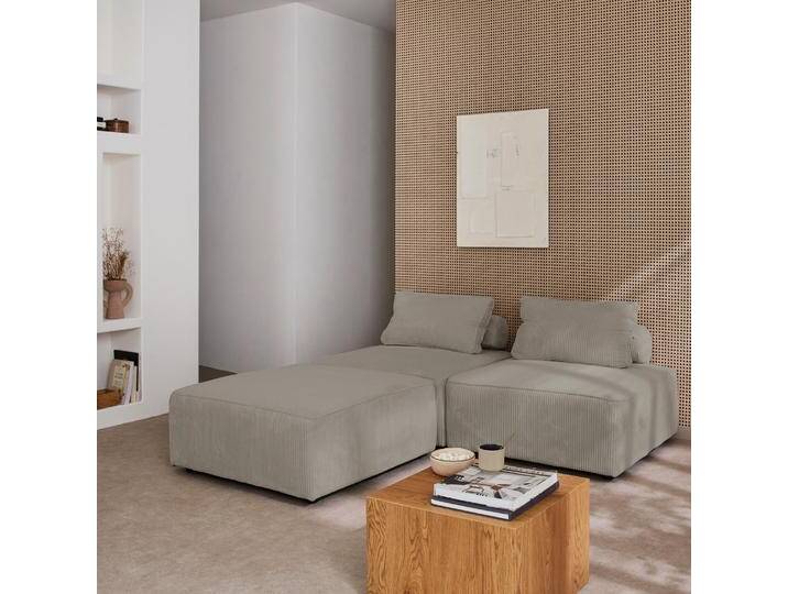 3er-Set Sessel für modulares Sofa Cordbezug Hellgrau - sweeek 3er-Set Sessel für modulares Sofa Cordbezug Hellgrau - sweeek von sweeek